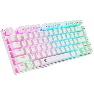 small rgb led backlit water proof mechanical gaming keyboard with 81 keys anti ghost keys diy blue switches white z88 free global shipping