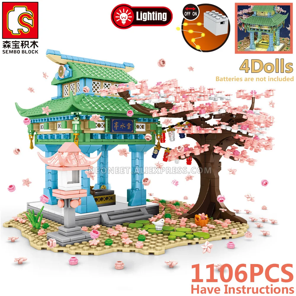 Блочный город SEMBO магазин в Японии уличный вид туннель сакуры Тори Mitarashi Inari |