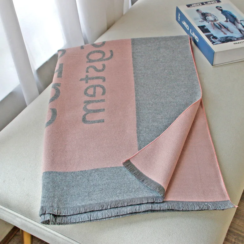 Новый двухсторонний кашемировый шарф на осень и зиму 2019 теплая шаль студенческий