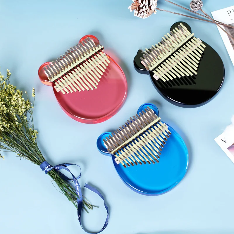 Прозрачное цветное пианино для большого пальца с 17 клавишами портативное Kalimba