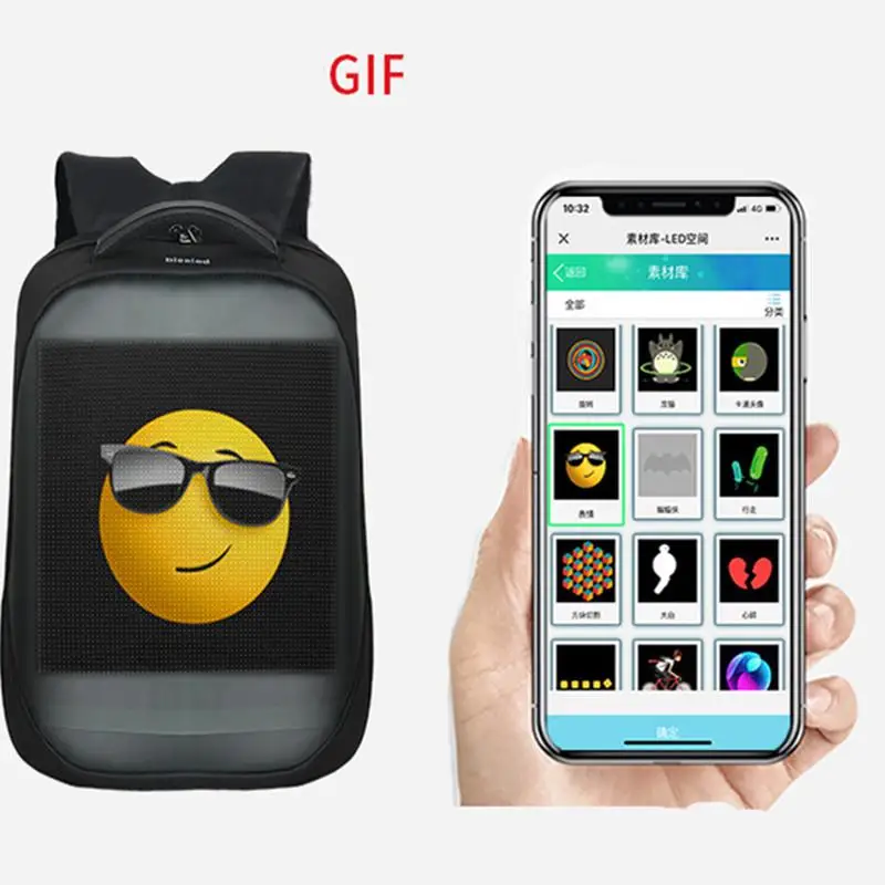 LumiParty новейший Wifi умный светодиодный рюкзак с экраном дисплея Водонепроницаемый рюкзак для прогулок наружный рекламный рюкзак