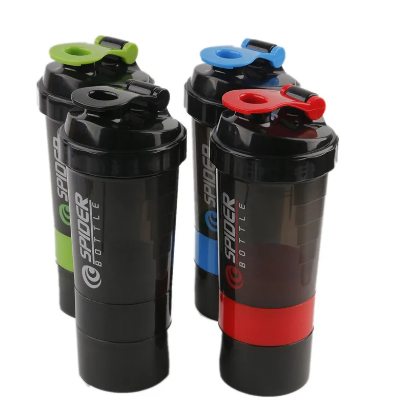 Пластиковая Спортивная бутылка для воды трехслойный шейкер протеина молочного