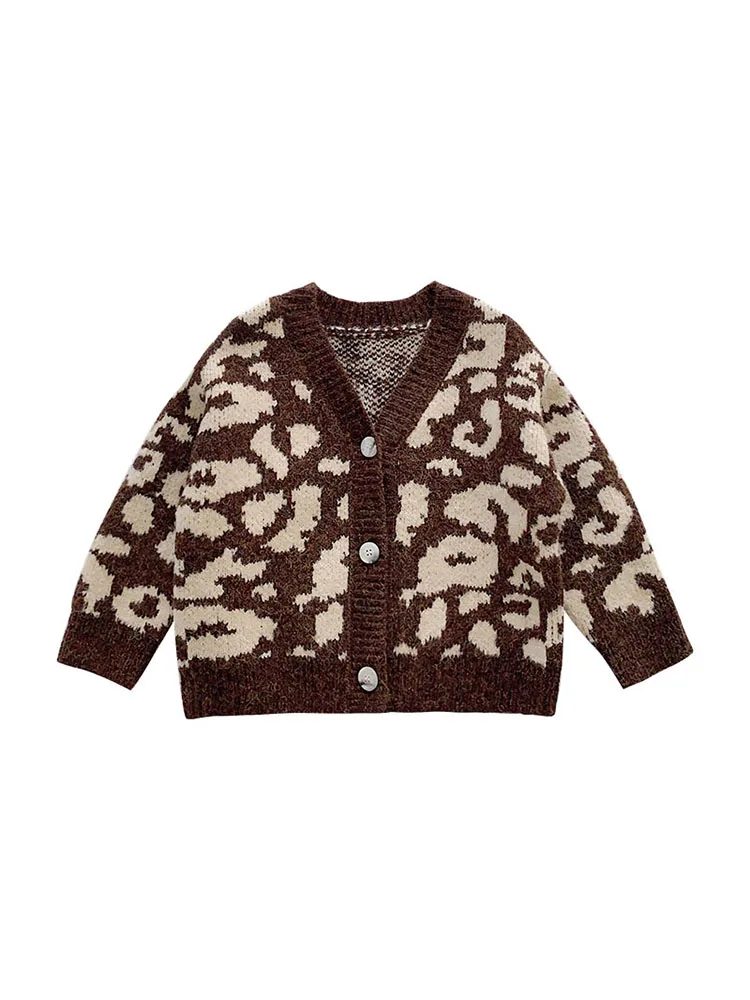 Вязаный кардиган для девочек свитер осенняя и зимняя одежда 2019 чистый хлопок