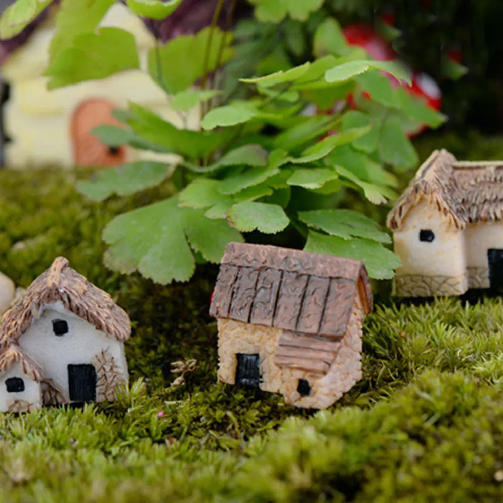 Garden Miniature Home Micro Decoration Mini Landscape DIY Exquisite Accessory Outdoor Ornament Building Resin Gadget Cute House | Дом и сад