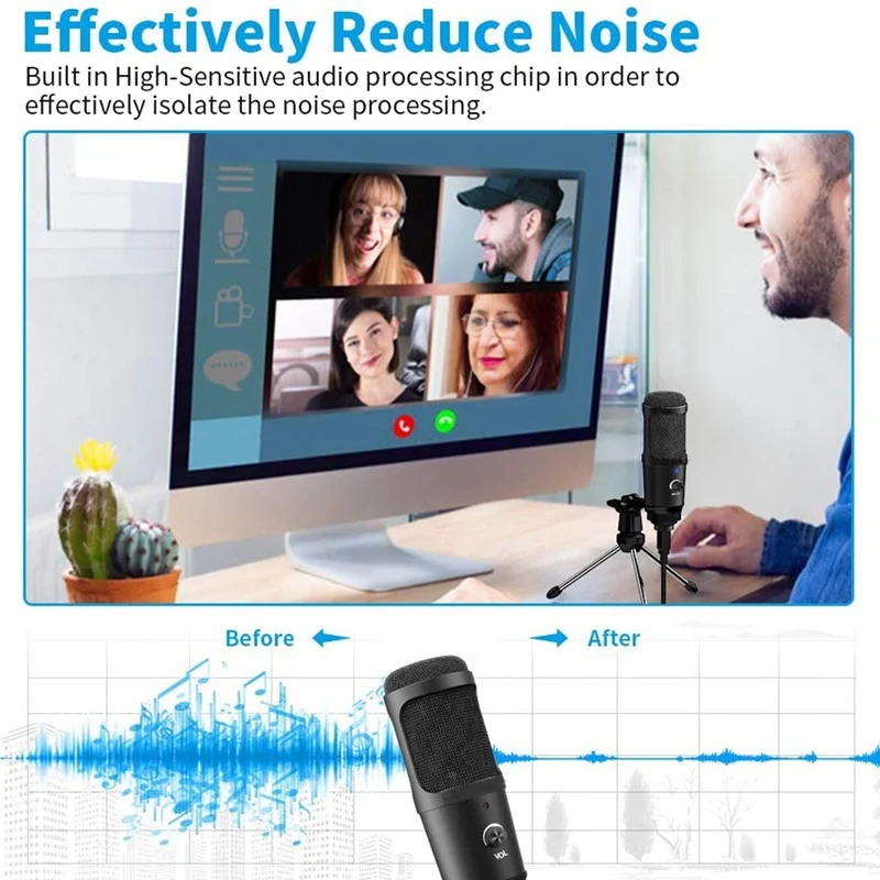 

Microphone for Computer,Condenser Recording Microphone,Plug-And-Play Studio Microphone for Mac and Windows,Games,Youtube