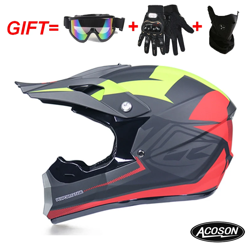 Motorcycle cross motorcycle helmet for motorcycle helmet down MTB DH off road motorcycle cross racing helmet point with goggles - Цвет: 12
