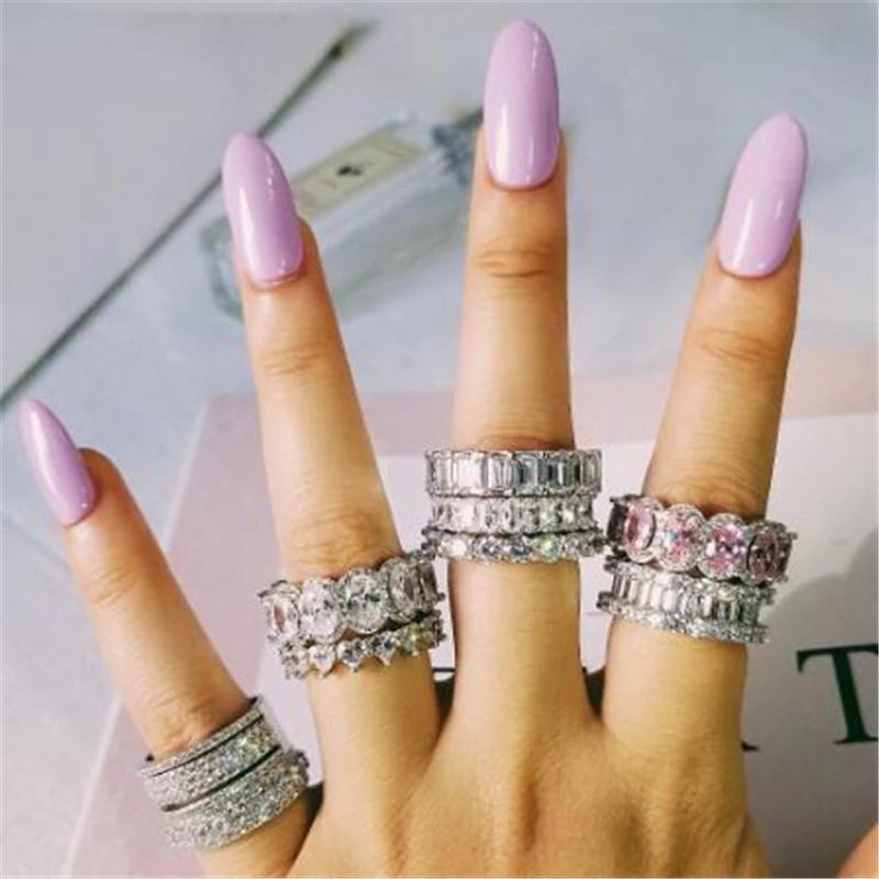 

12 style Original design 925 sterling silver wedding band eternity Ring for Women solid engagement anniversary fashion jewelry