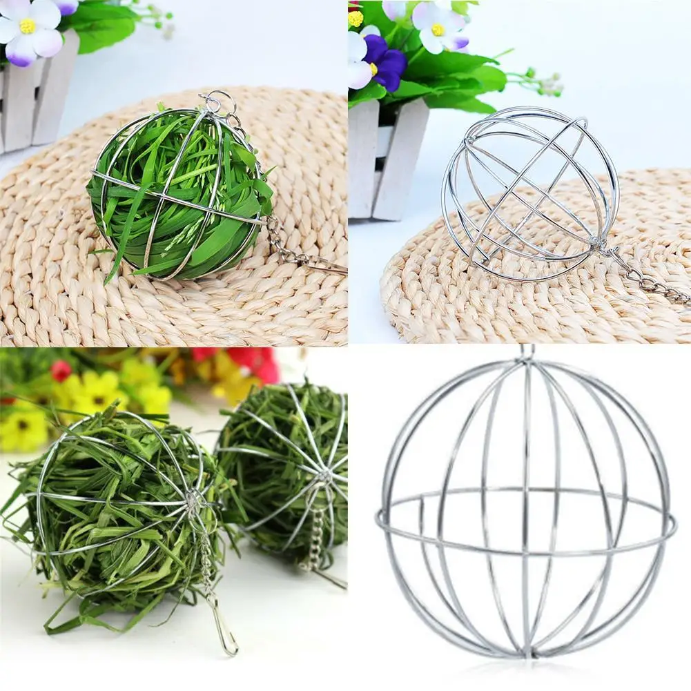 

Pet Supplies Hay Manger Food Ball Treat Ball Steel Plating Grass Rack Ball For Rabbit Guinea Pig Pet Hamster Supplies