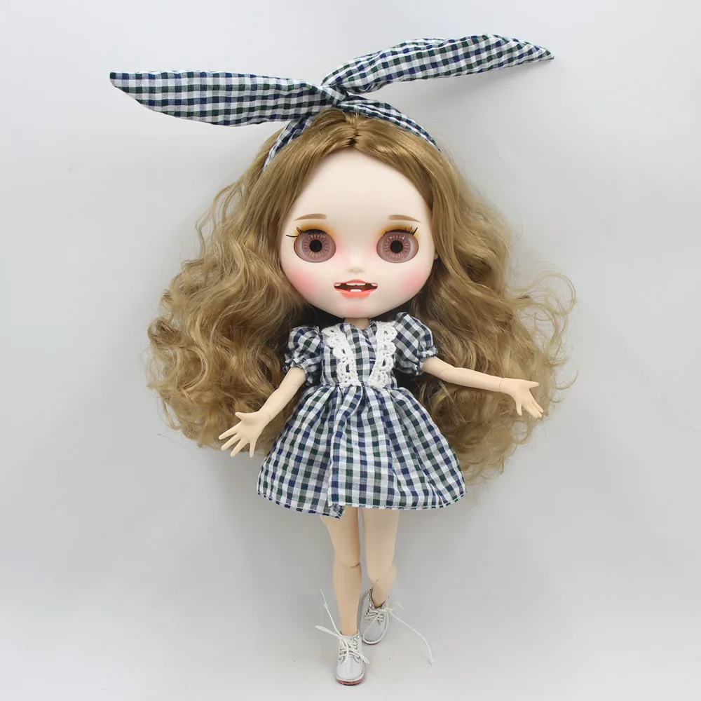Ледяной DBS Blyth кукольные 1/6 bjd с улыбкой круглым носком вьющиеся волосы из белой