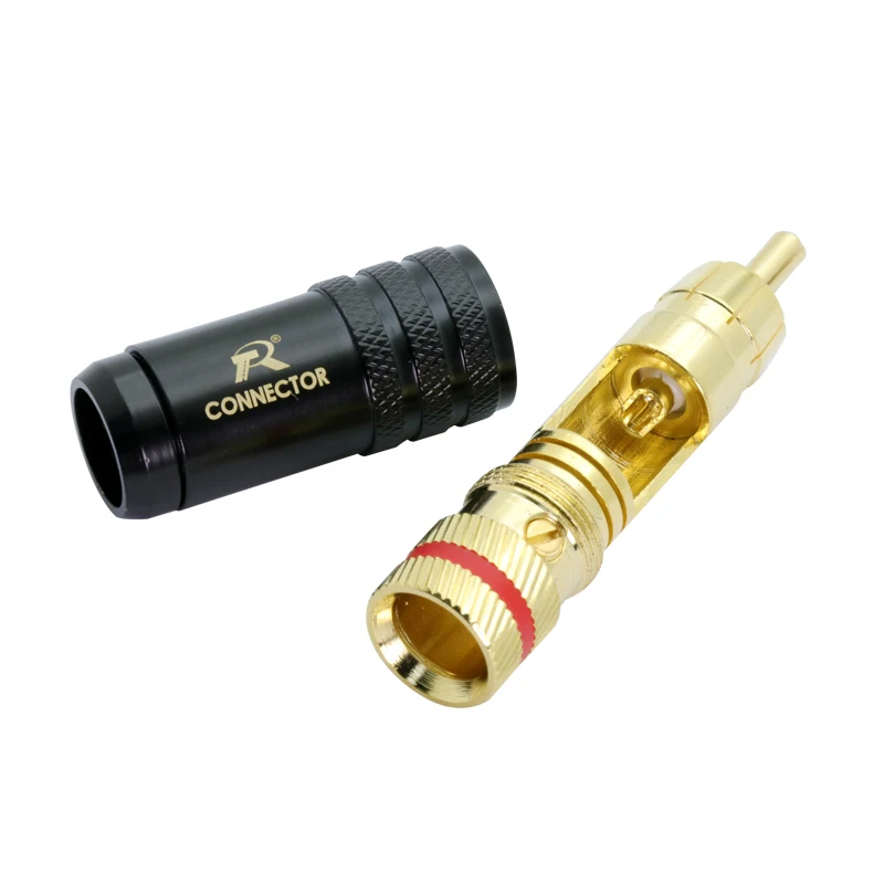 10 шт./5 пар разъем RCA роскошный медный для штекера позолоченный аудиоадаптер