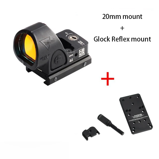 Коллиматорный прицел с красной точкой для винтовки Glock Mini RMR SRO подходит 20 мм и
