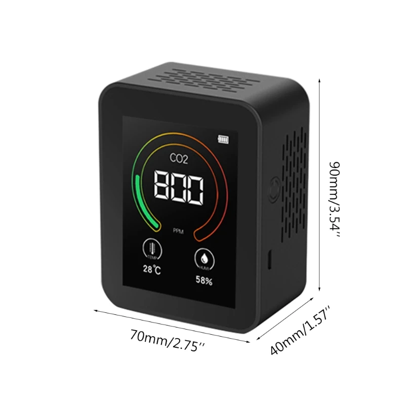 

Portable Rechargeable CO2 Detector Air Quality Monitor 400-5000 PPM Sensor Carbon Dioxide Meter 400-5000 PPM Tester