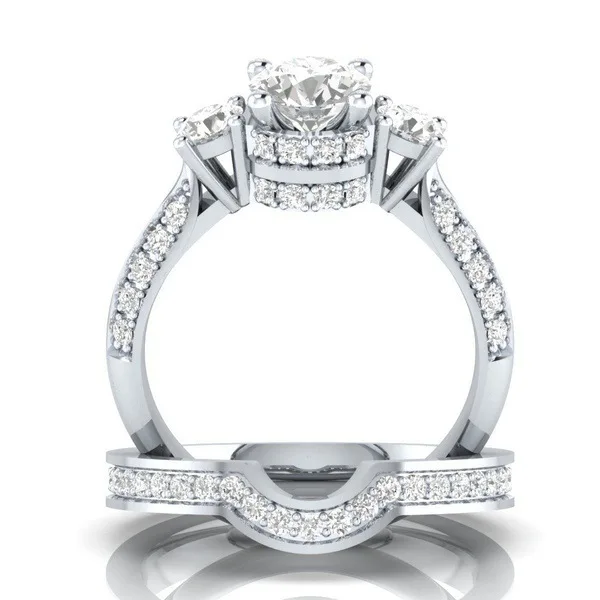 Комплект женских колец из 14 каратного золота с бриллиантами и Перидотом|Кольца| |