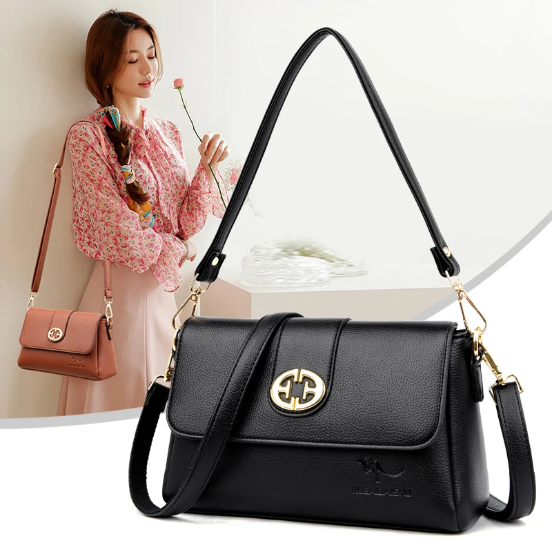 

Раскладушка для женщин сумки через плечо Однотонная одежда класса люкс из искусственной кожи Маленькая сумка на плечо, женские элегантные ...