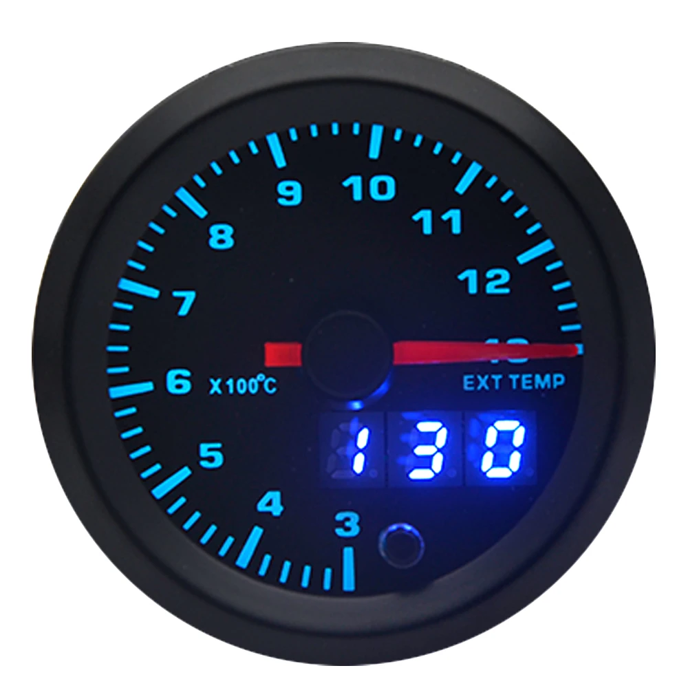 2 &quot52 мм 7 цветов светодиодный датчик температуры выхлопных газов для автомобиля