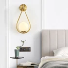 Современная светодиодная настенная лампа E27 5 Вт для гостиной и спальни, комнатное настенное освещение со стеклянными шариками для дома, черное бра