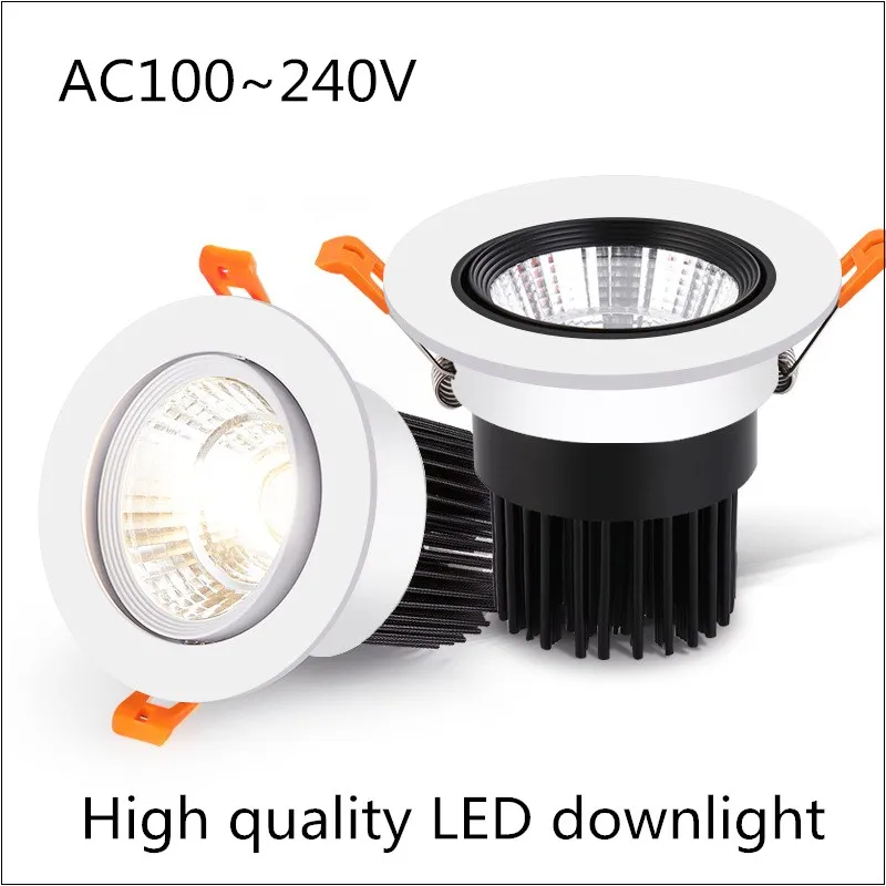

Dimmable Led downlight light COB Ceiling Spot Light 3W 40W 7W 9W 12W 15W 30W ceiling recessed Lights Indoor Lighting AC100V-240V