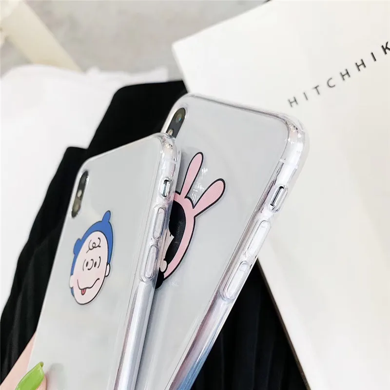 Японский kawaii Чарли коричневый пара чехол для телефона X XR XS Max Мягкий силиконовый