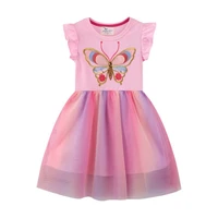 jumping meters summer sleeveless girls party tutu dresses childrens butterfly beading embroidery hot selling toddler wedding