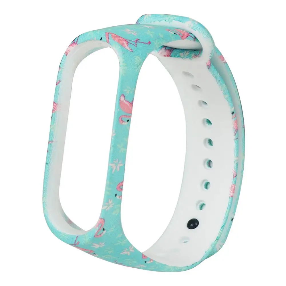 Flamingos Силиконовый ремешок для mi band 4 с разнообразным цветочным принтом, ремешок для mi band 3, модный спортивный ремешок для xiaomi mi 4 3 - Цвет: Flamingos