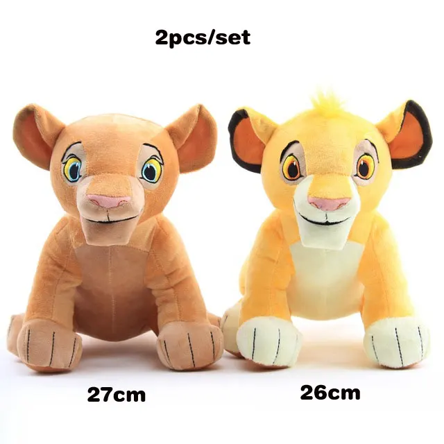 Simba Nala 26-27cm Высота сидения 26-28 см Mufasa Simba Nala Король Лев плюшевые игрушки кукла 10 см лежа кукла-Симба Тигр Лев животные игрушка детский подарок - Цвет: Simba Nala 26-27cm