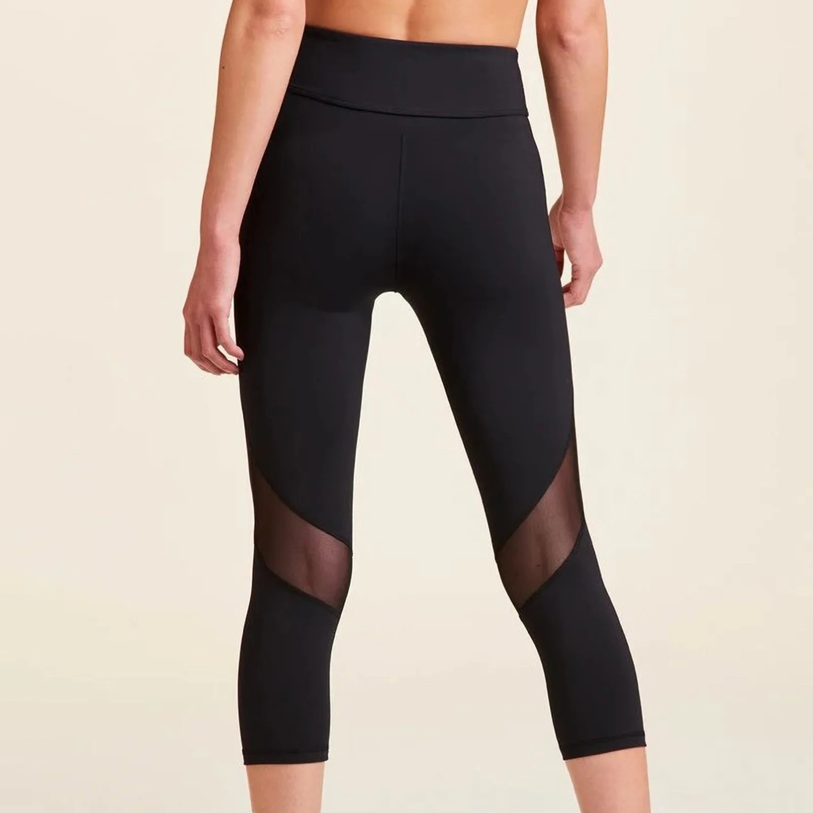 

Seamless Quick-drying Mesh Stitching Capris High Elastic Exercise Leggins Pants Running Fitness Dancepantsfree Shipping