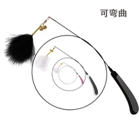 new wholesale super long soft rod feather funny stick bell sounding cat toy pet products cat toys