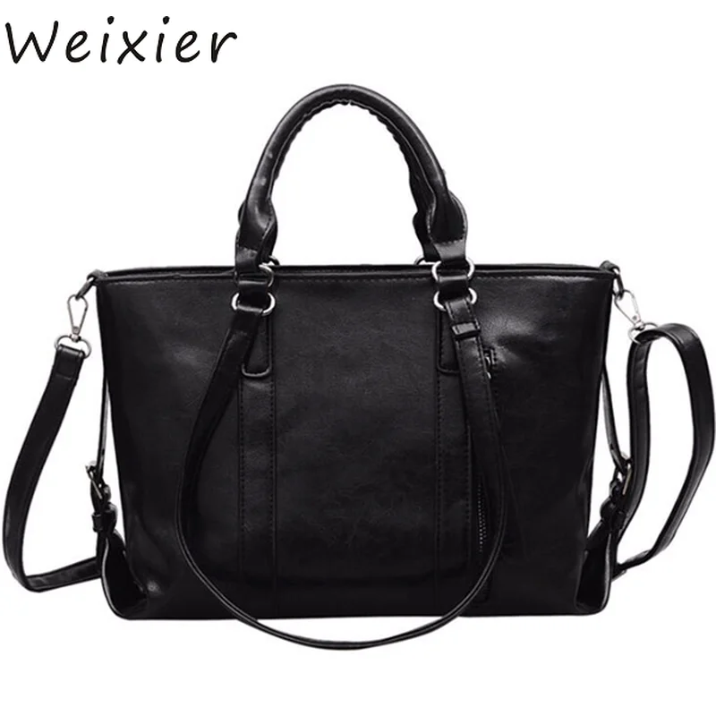 

WEIXIER 2019 PU Leather bags Women Travel Totes Simple Designer Large Shoulder Crossbody Bags for Female Drop Shipping LW-57