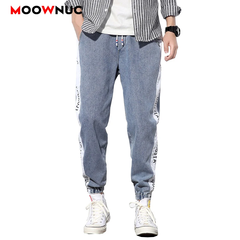 

Брюки мужские свободного покроя, уличная одежда, джинсы для мужчин, повседневные спортивные штаны до щиколотки, джинсовые брюки в стиле хип-...