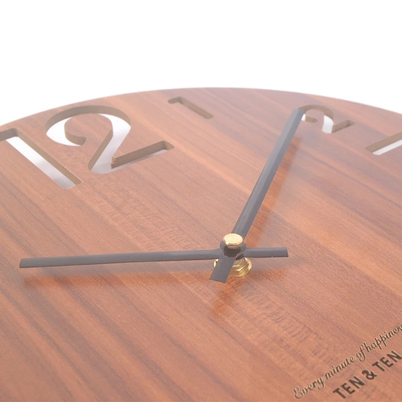 Wooden 3D Wall Clock Modern Design Nordic Brief Living Room Decoration Kitchen Art Hollow Watch Home Decor 12 inch | Дом и сад