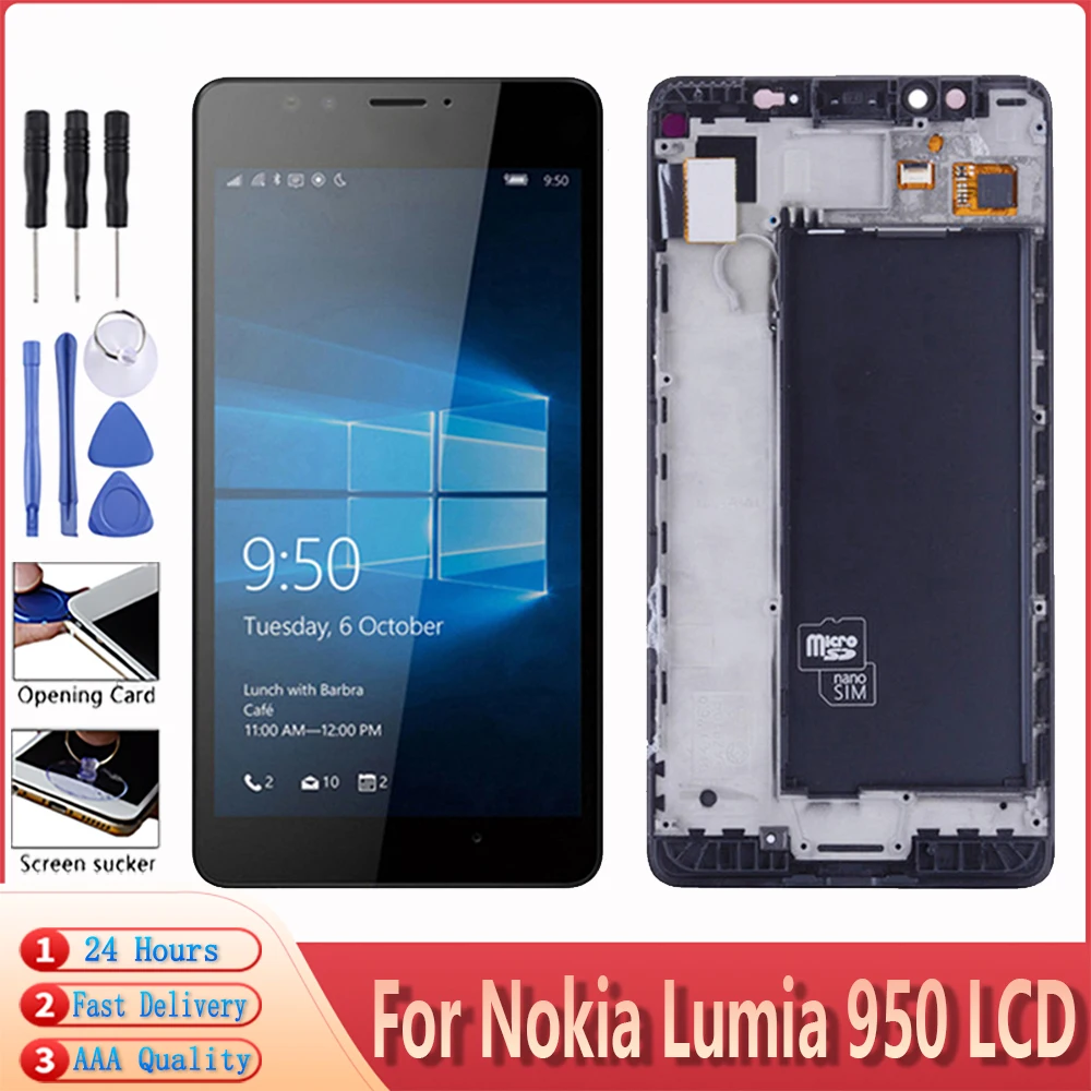 5 2 дюймов чехол с подставкой и отделениями для карт Nokia Lumia 950 RM 1104 1106 1118 ЖК дисплей