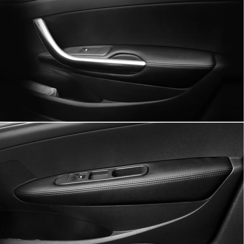 Панель подлокотника салона автомобиля кожаная наклейка из микрофибры для Peugeot 308