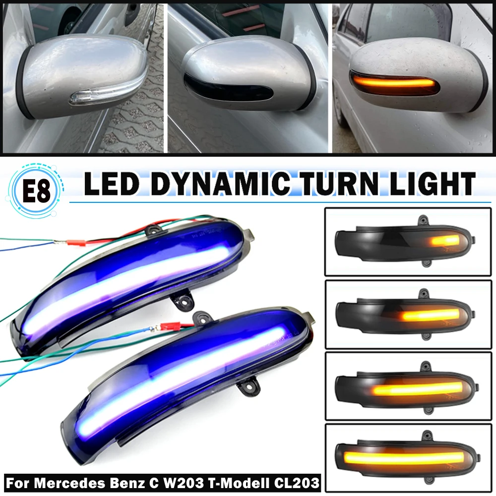 Светодиодный динамический поворотный сигнал для Mercedes Benz C Class W203 S203 CL203 2001-2007