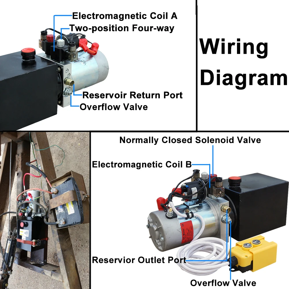 Гидравлический насос двойного действия 4 л 12 В для самосвала прицепа подъема
