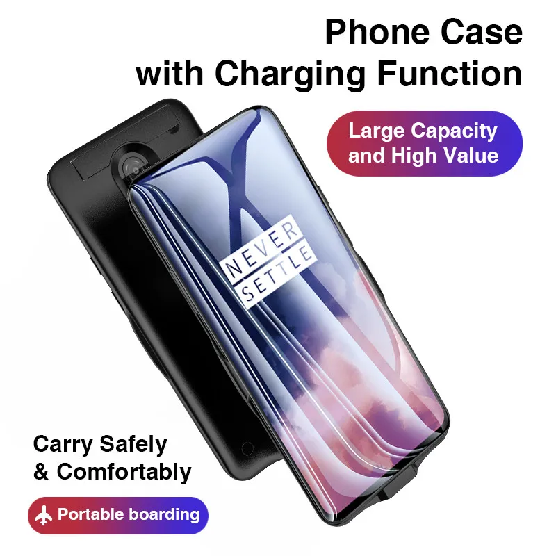 slim battery charger case for oneplus 7t power bank backup back cover for one plus 7t pro 17t back clip battery phone cases free global shipping