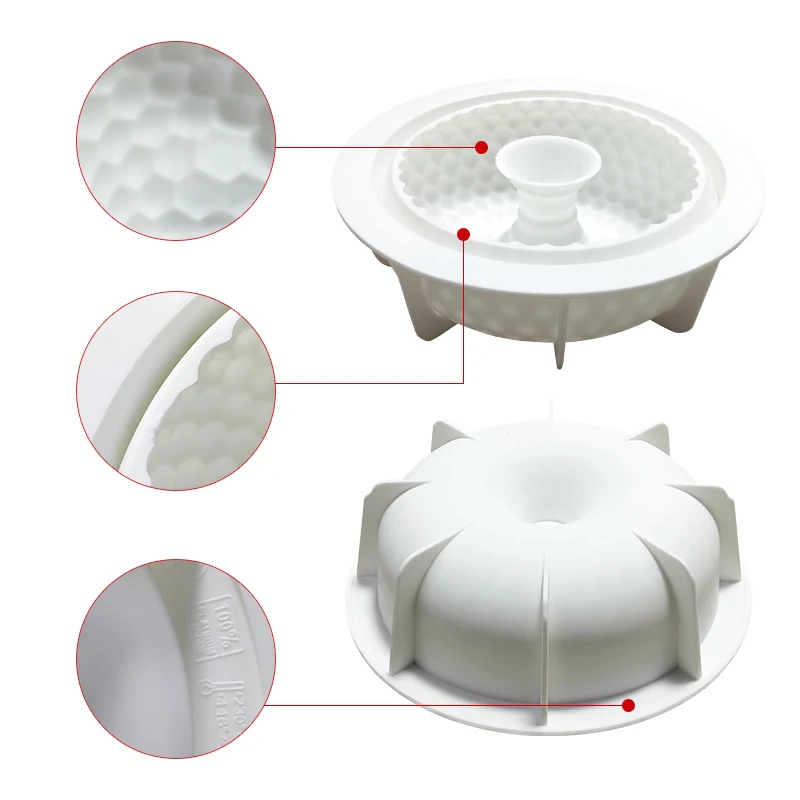 

Meibum Round Grid Shaped Silicone Cake Mold Muffin Pastry Tray Chocolate Mousse Dessert Mould Cake Decorating Pan Baking Tools