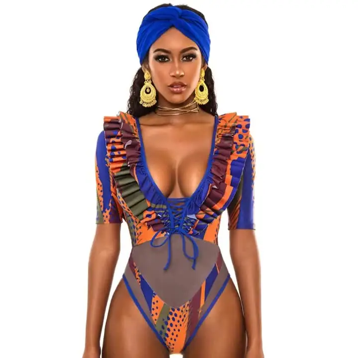 

2020 new swimsuit European and American totem digital print bikini swimsuit sexy female swimsuit