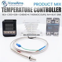 digital pid temperature controller rex c100 rex c100 thermostat 40da ssr relay k thermocouple 1m probe rkc