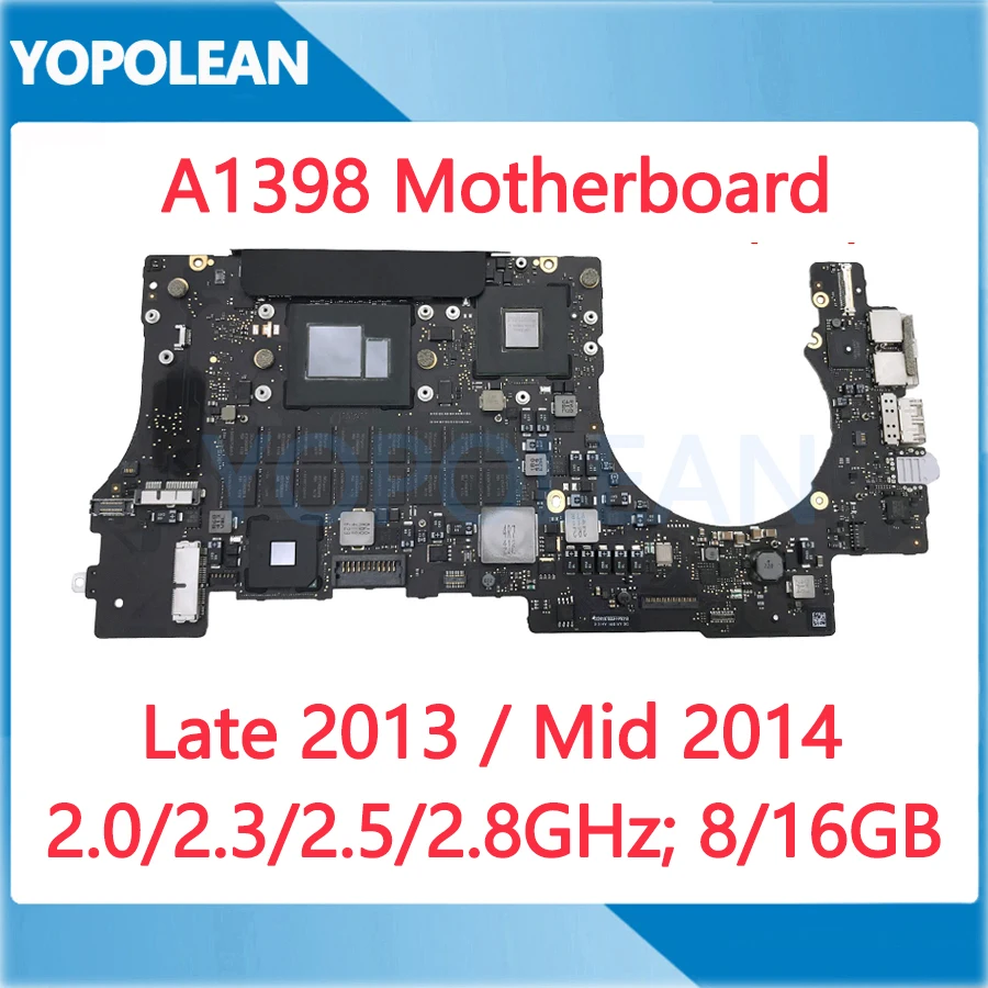 

Original Motherboard For MacBook Pro Retina 15" A1398 Logic Board i7 8GB 16GB Late 2013 2014