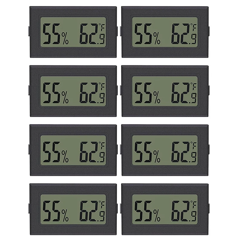 

8 Pack Mini Hygrometer Thermometer LCD Display Thermometer Hygrometer Digital Electronic Temperature Humidity Meters