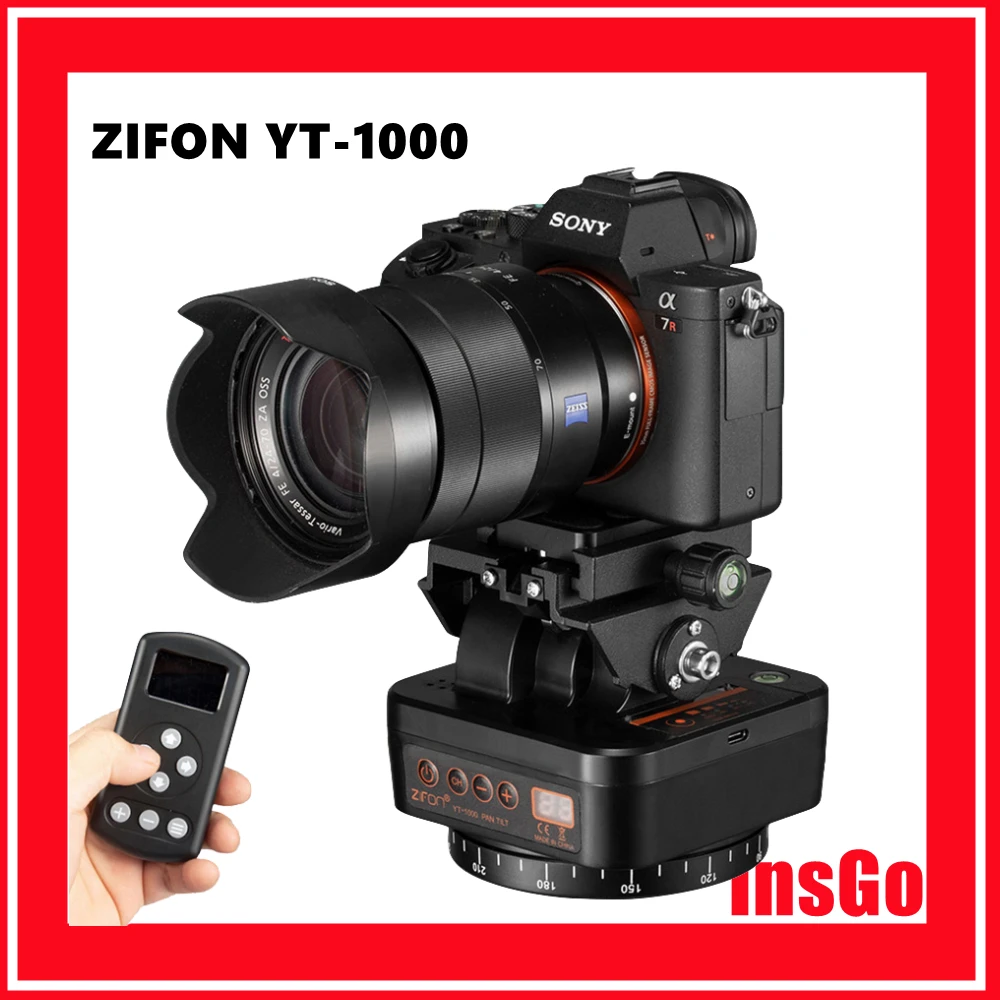 

ZIFON YT-1000 Panoramic Head Automatic Tripod Stabilizer Motorized Rotating remote control for Phones Cameras DSLR