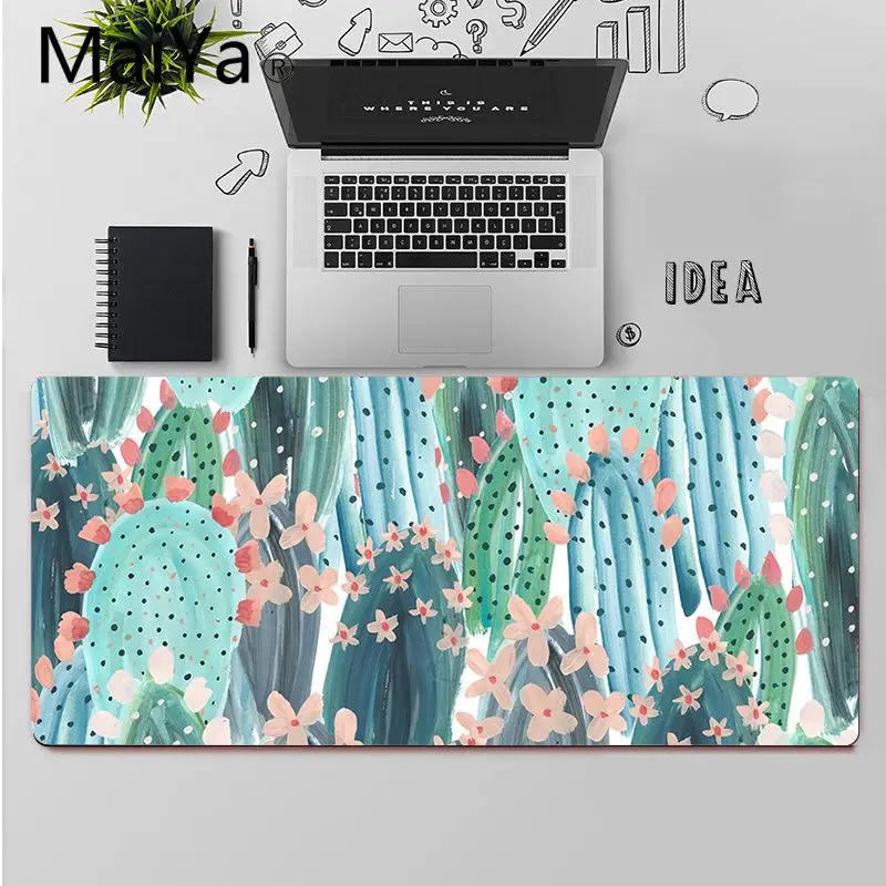 Maiya Top Quality Cactus Watercolor Locking Edge Mouse Pad Game Free Shipping Large Keyboards Mat | Компьютеры и офис