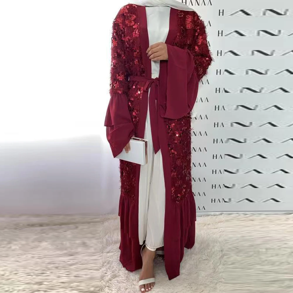 Кимоно Eid Open Dubai Abaya кардиган хиджаб мусульманское платье женские турецкие платья