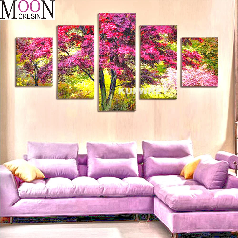 Набор для алмазной вышивки фиолетовое дерево крестиком 5d картина из квадратных