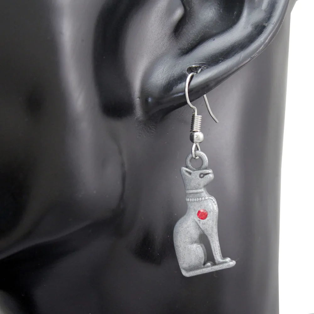 Винтажные посеребренные этнические египетская Клеопатра старинный Баст кошка