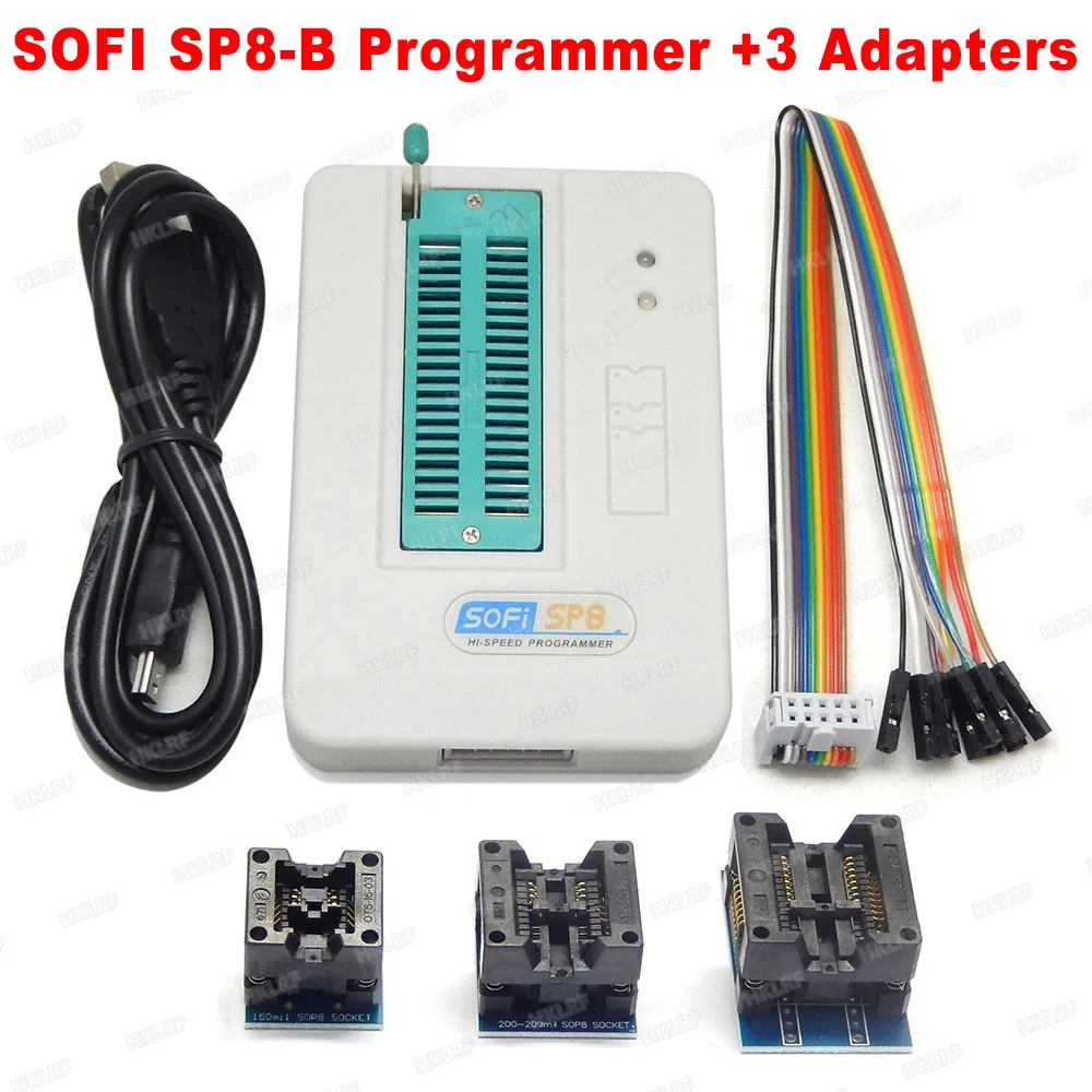 

SOFI SP8-A/SP8-B programmer + 3 Adapters high speed USB programmer (93/24/25/BR90/ flash eeprom) over 5000 chips