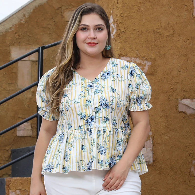 Футболка WHZHM женская с V образным вырезом винтажная Свободная рубашка коротким