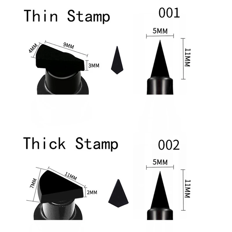 Двусторонняя подводка для глаз с крылышками водонепроницаемая жидкая