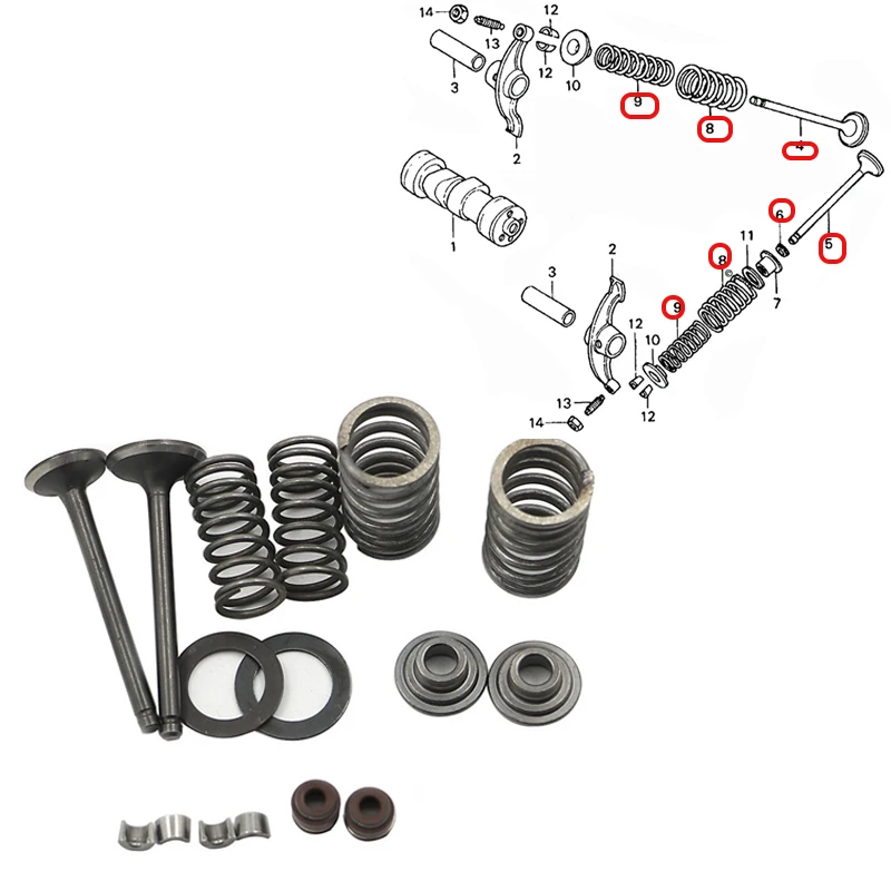 Комплект для восстановления 70 клапанов впускные выхлопные клапаны пружины Honda XL70