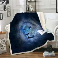 custom diy lion print blankets for beds dreamcatcher linen blanket animal sherpa blanket moon plush bedspread